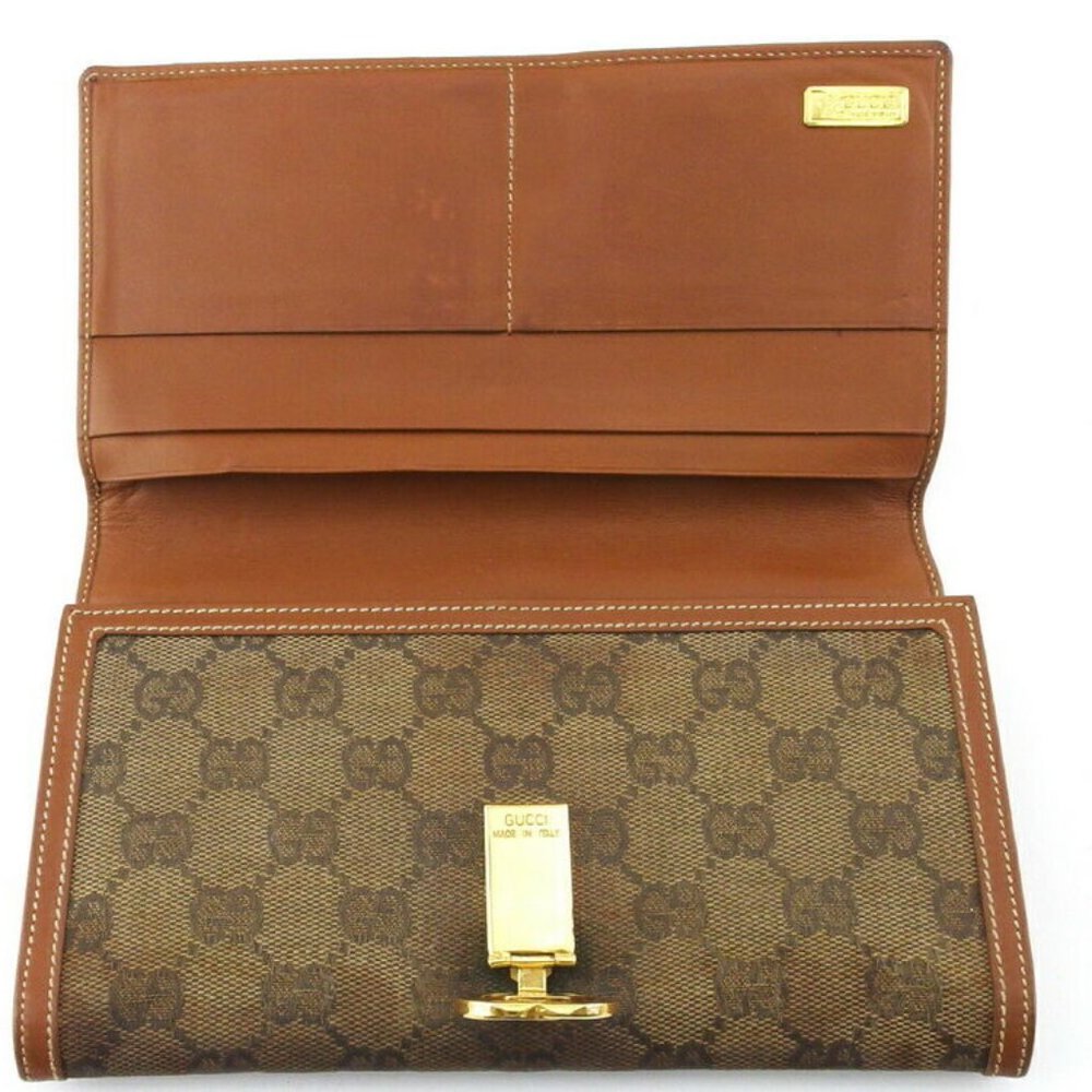 Auth GUCCI long wallet GG canvas beige canvas x leather - Picture 3 of 10